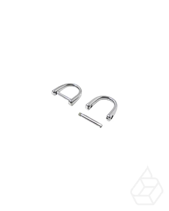 D-shaped bag handle fastener, detachable | Gold and Silver | inner size 10 mm (2 pieces)