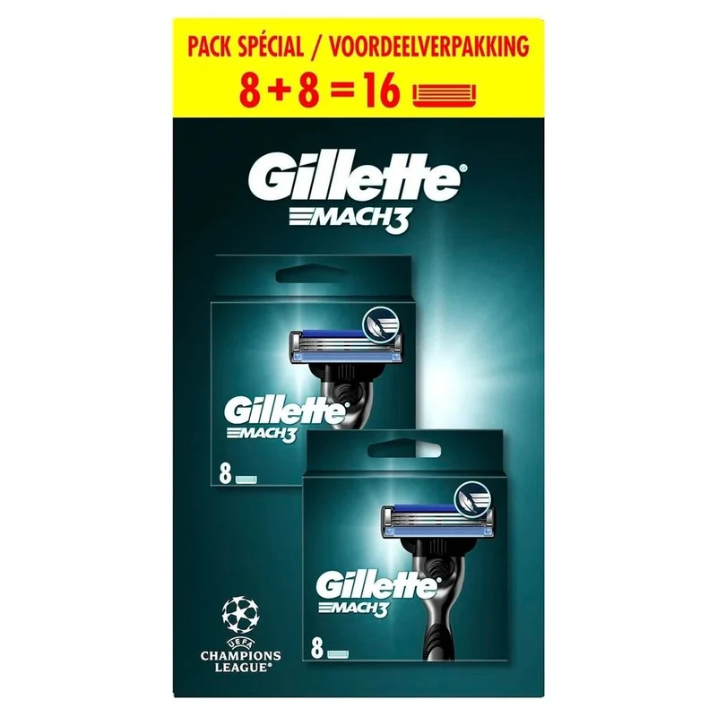 Gillette Mach 3 Scheermesjes Duo Pack 16 stuks