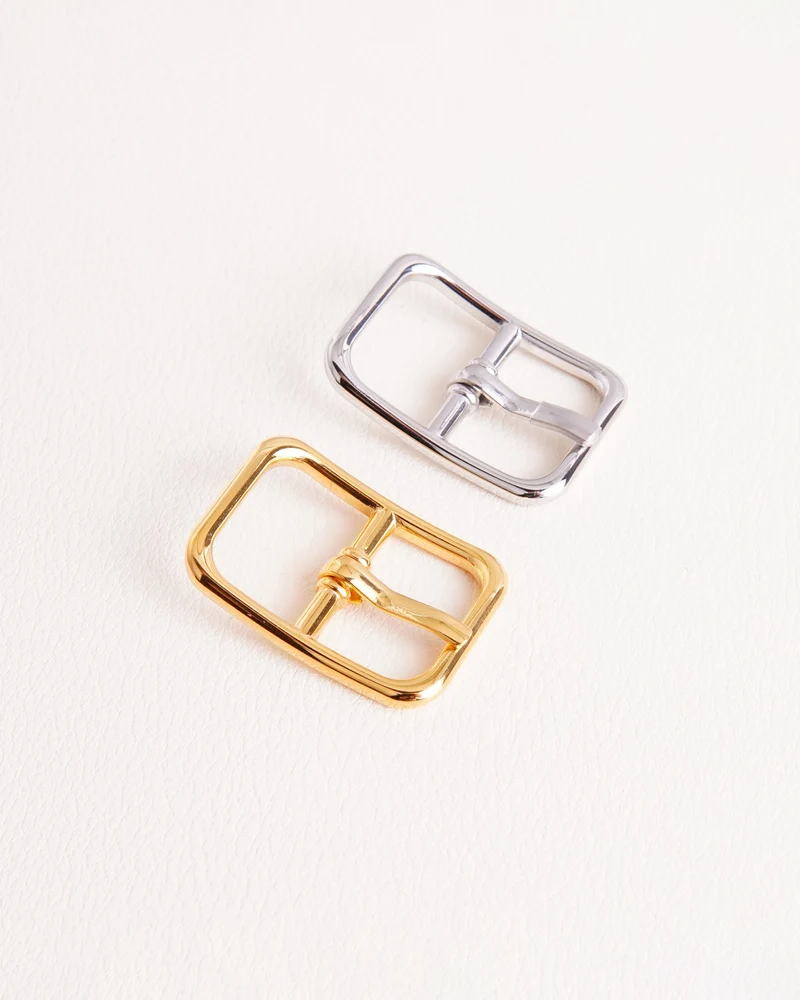 Stainless Steel rectangular buckle with center bar | Gold and Silver | 3 inner sizes