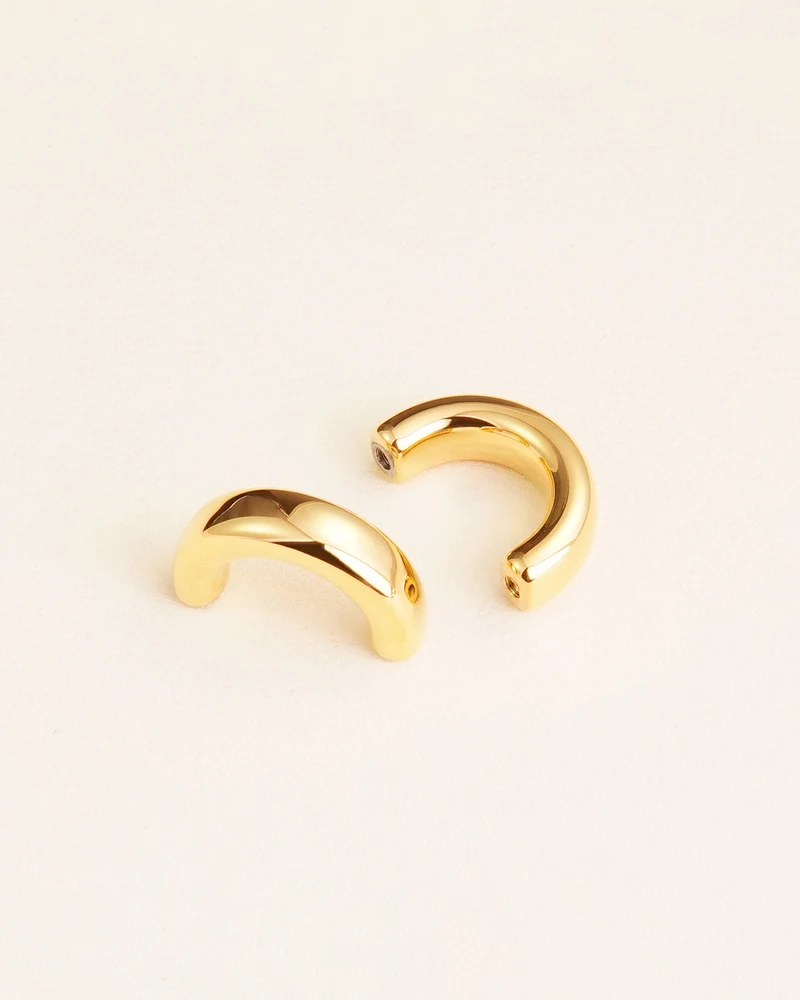 Stainless Steel Half Round bag handle fastener | Gold and Silver | 2 inner sizes