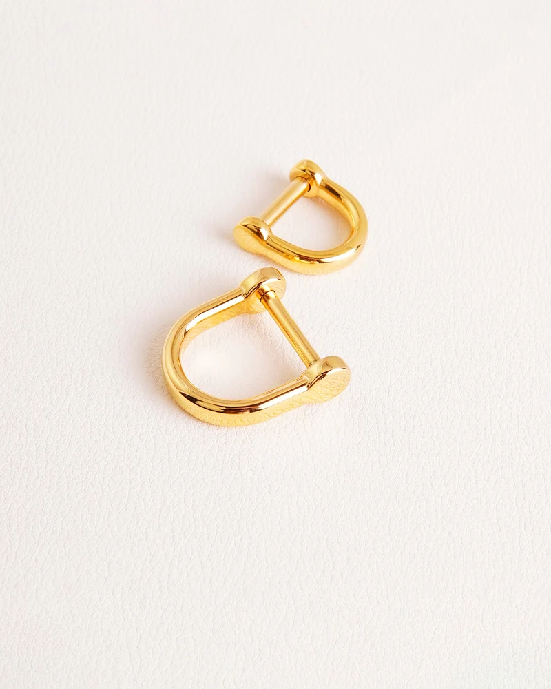Stainless Steel D-shaped bag handle fastener, detachable | Gold and Silver | 2 inner sizes