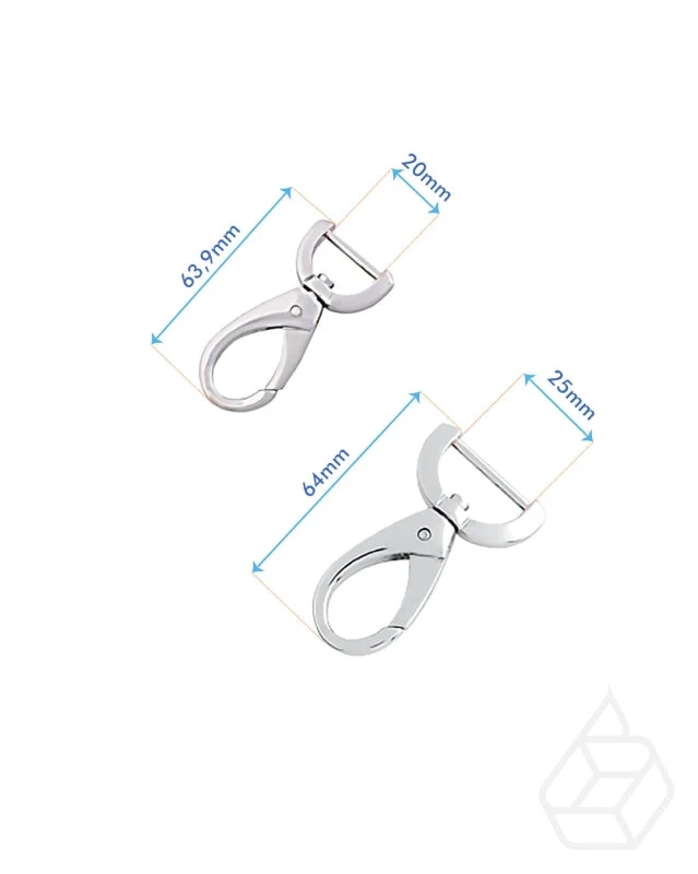 Drop-shaped swivel snap hook | Silver | 20 mm