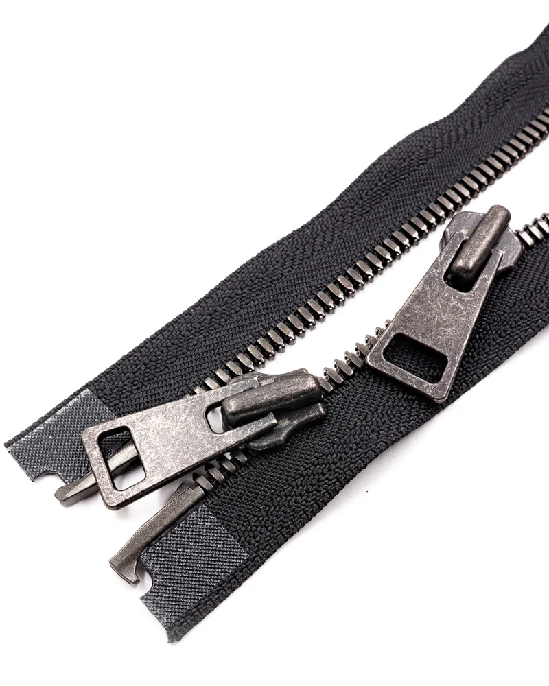 YKK Excella® | Complete, 2 way open-end zipper with double sliders | Gunmetal | Size 8