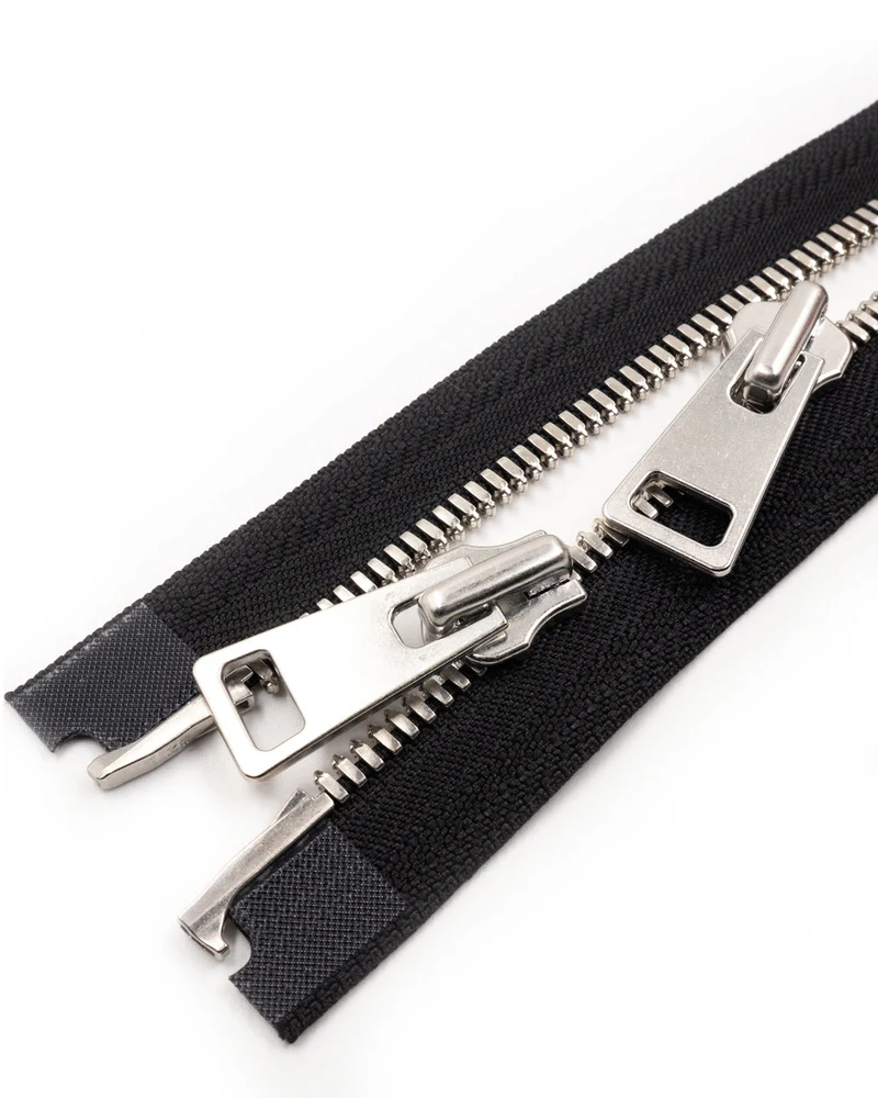 YKK Excella® | Complete, 2 way open-end zipper with double sliders | Silver | Size 8