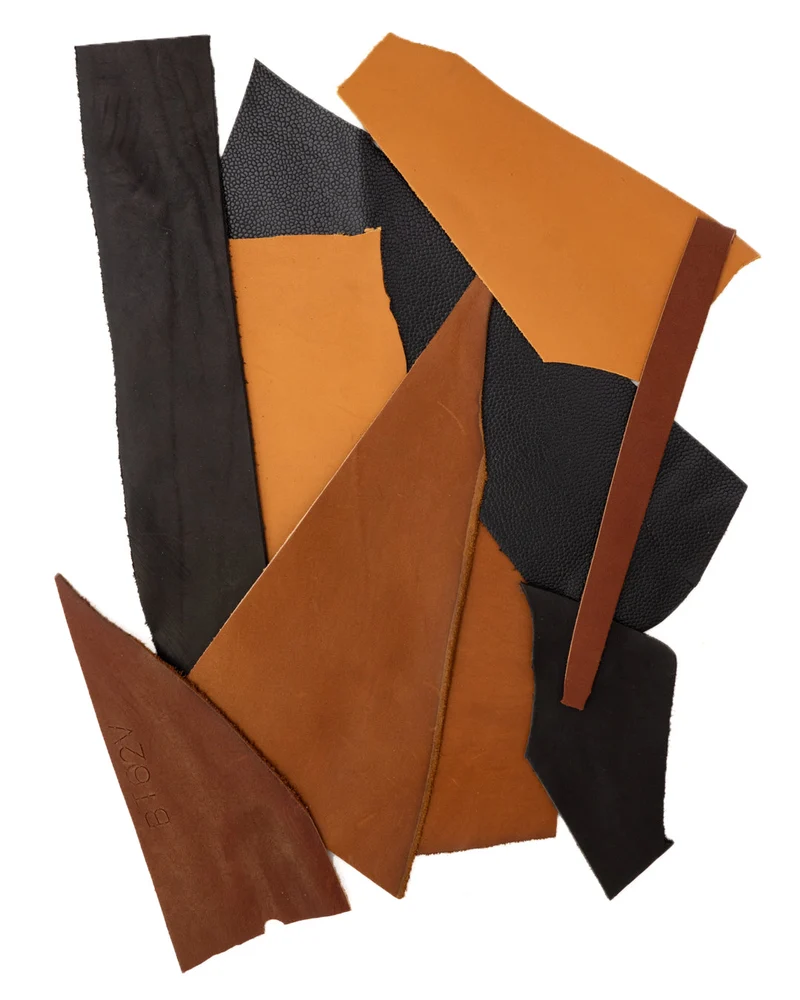 Package of Tannery Haas Leather Scraps - Novonappa, Zermatt and Novotan