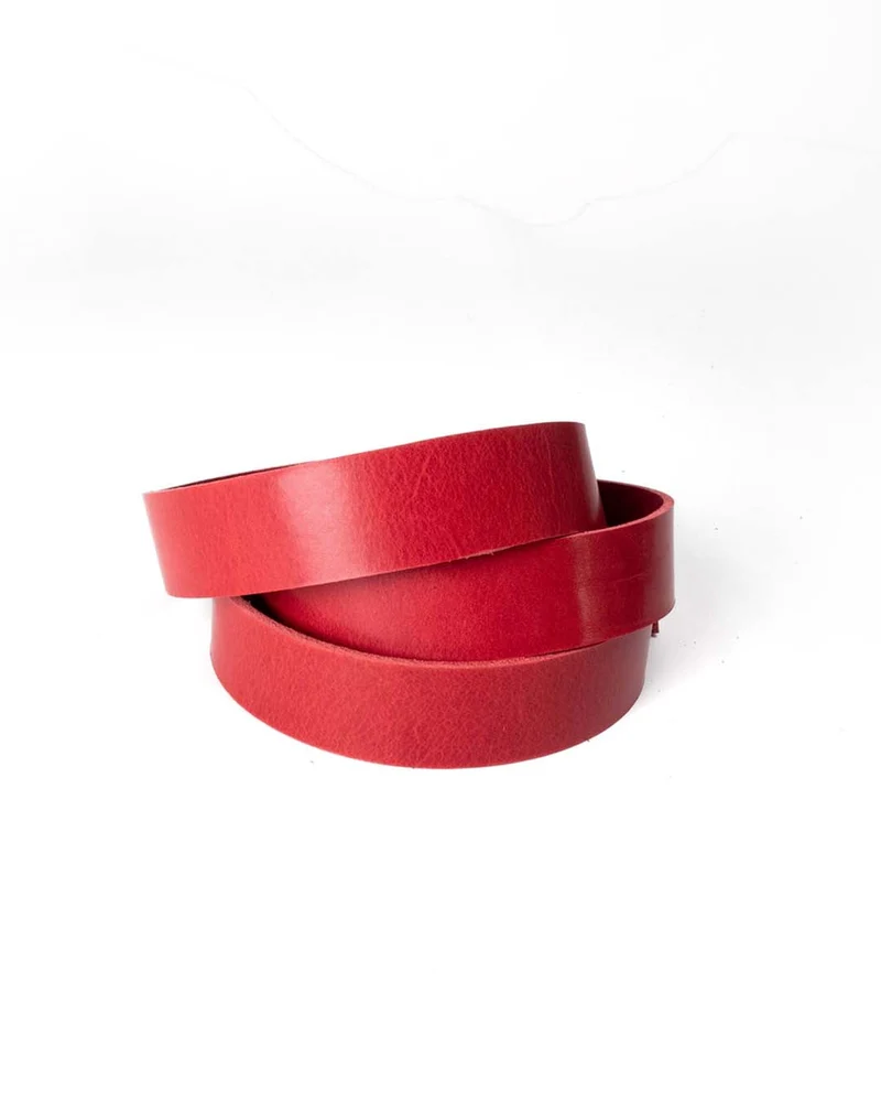 Monza Collection belt strap | Shiny vegetable tanned firm harness leather