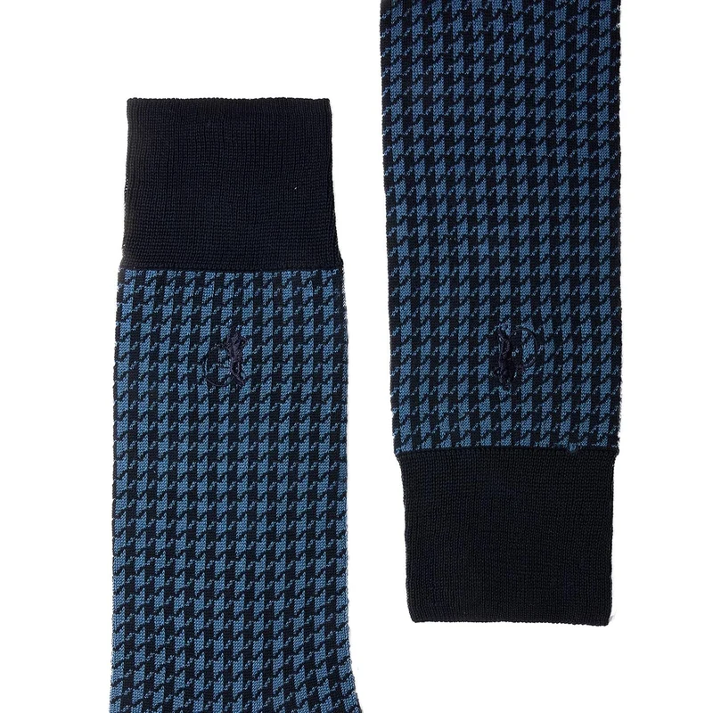 Houndstooth Socks - Blue