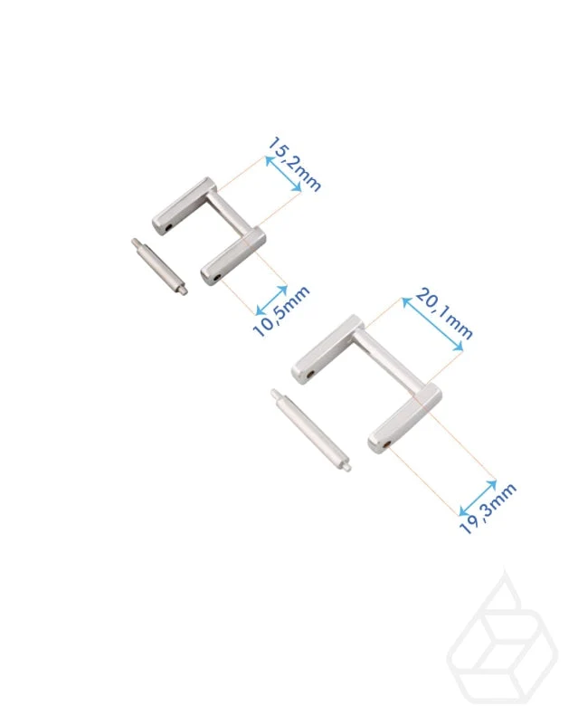 Rectangular bag handle fastener, detachable | Silver | 2 inner sizes