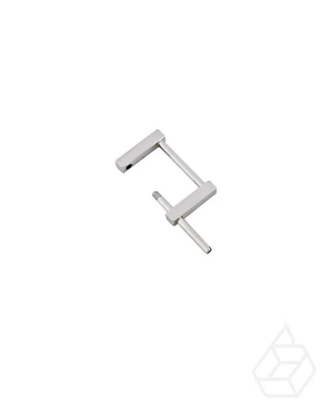 Rectangular bag handle fastener, detachable | Silver | inner size 25,2 mm