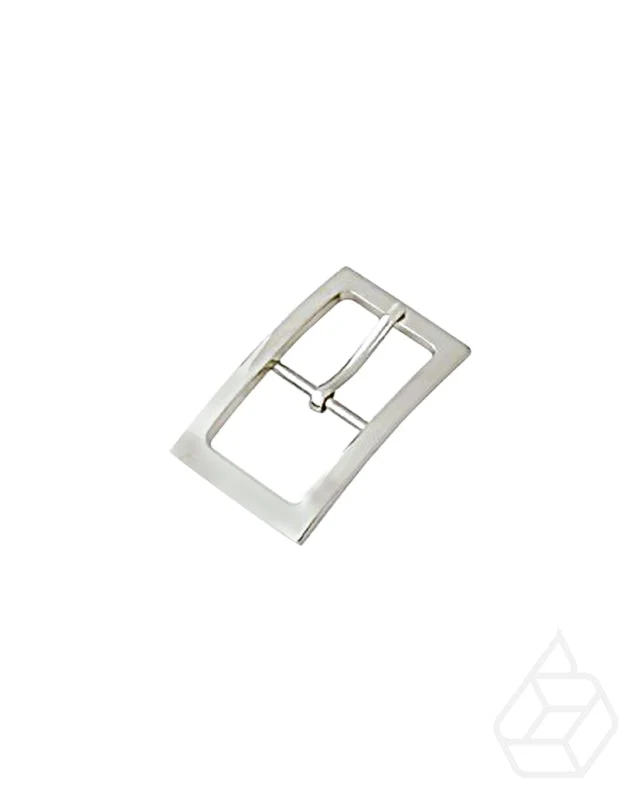 Rectangular, luxury buckle with center bar | Silver | inner size 30,2 mm