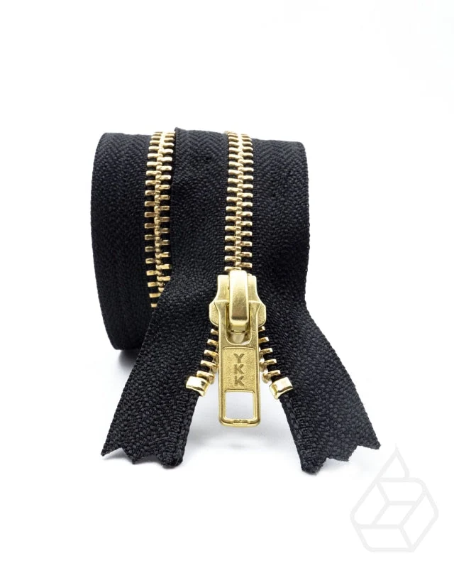 YKK Metal | Complete closed bottom zipper with single slider | Gold | Size 5