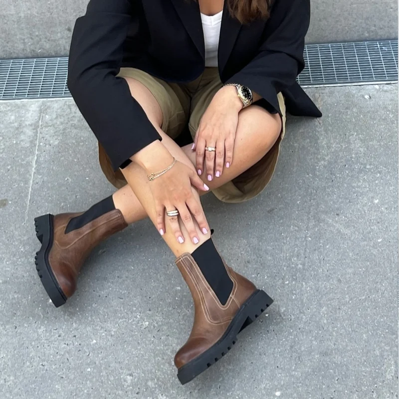 ANKLE BOOT - BROWN/BLACK