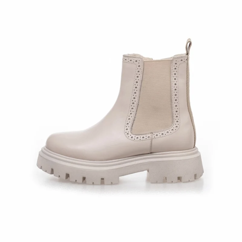 AGNES GIRL FUR LEATHER - BEIGE