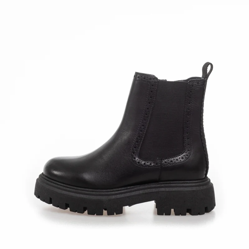 AGNES GIRL FUR LEATHER - BLACK