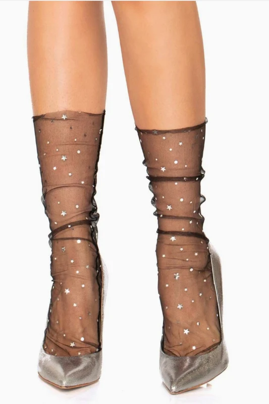 Stars + Moon Sheer Socks
