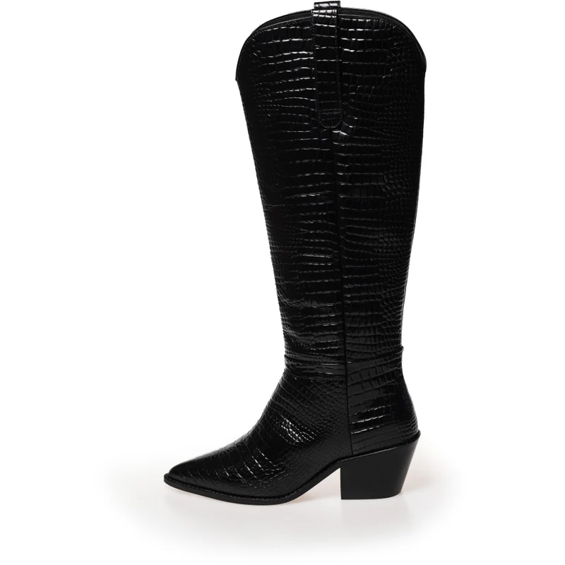 DIVIDED - Black croco