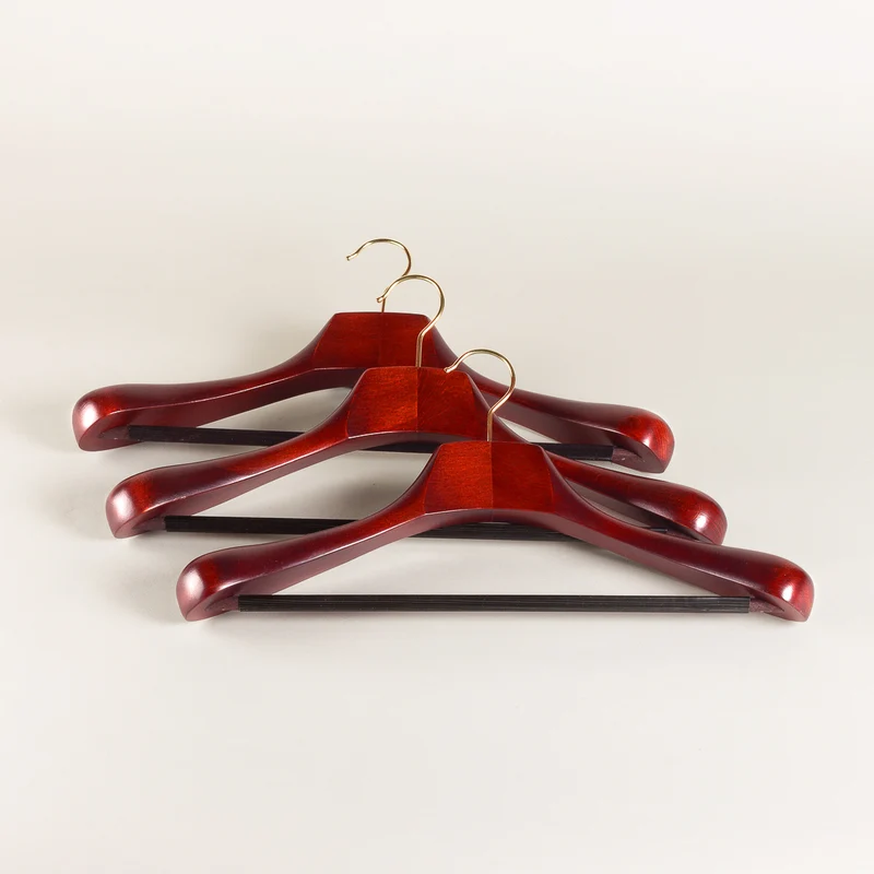 Suit and jacket hanger deluxe set of 3 - mahogany