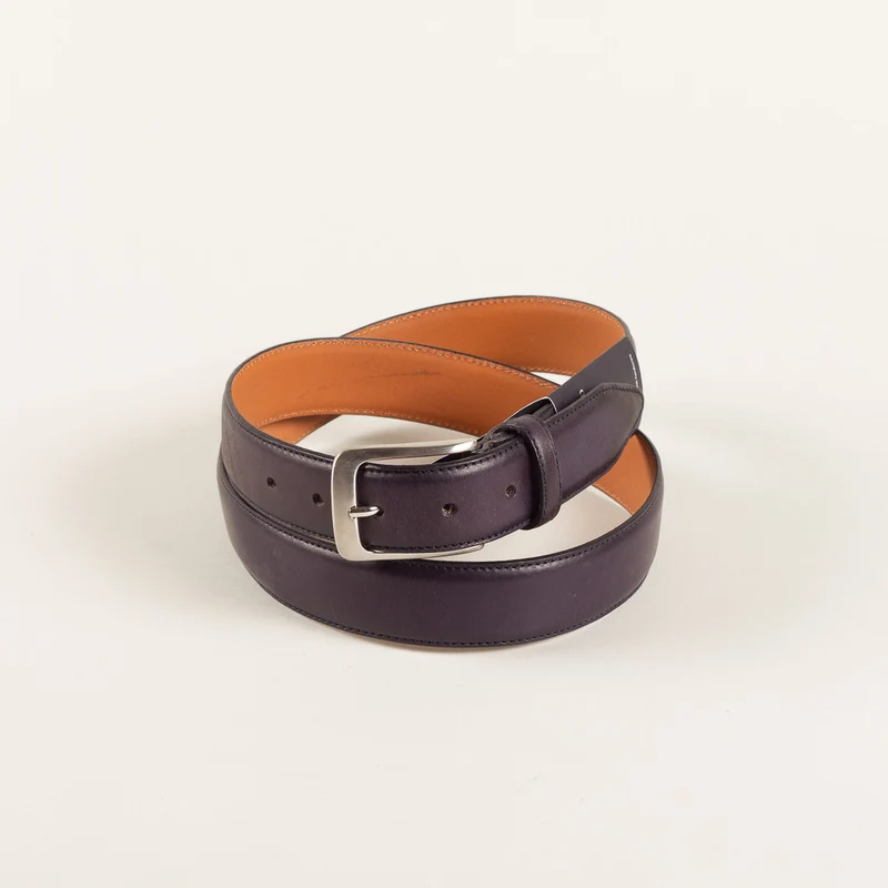 Leren riem navy patina