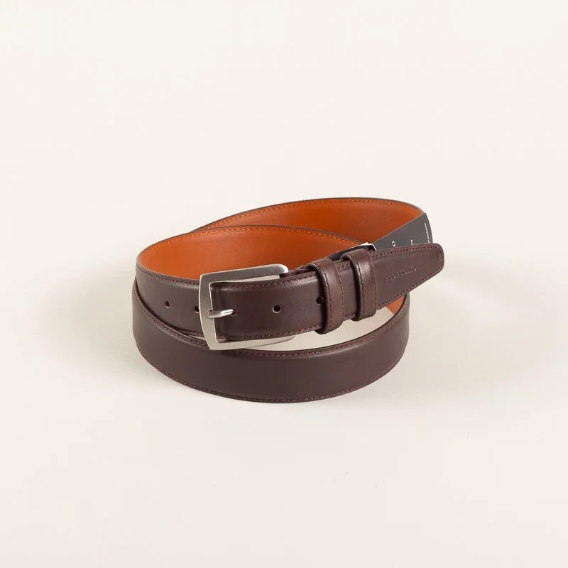 Leren riem donkerbruin