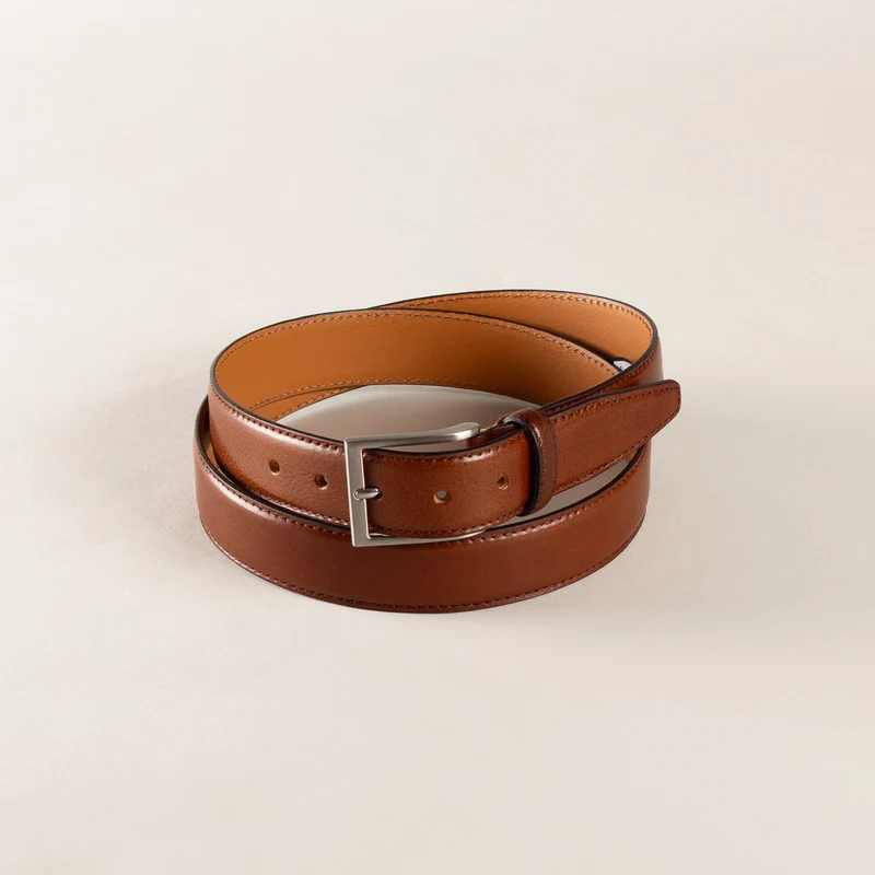 Kalfsleren riem cognac