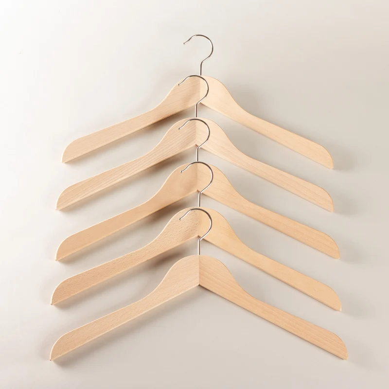 Shirt hanger set of 5 - unvarnished