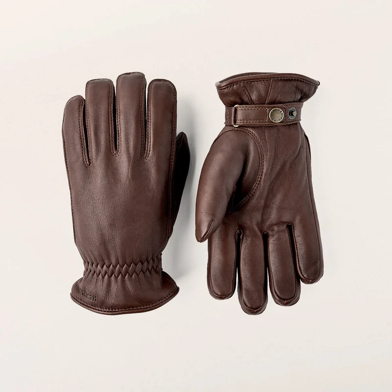 Burensvik leather gloves - chocolate