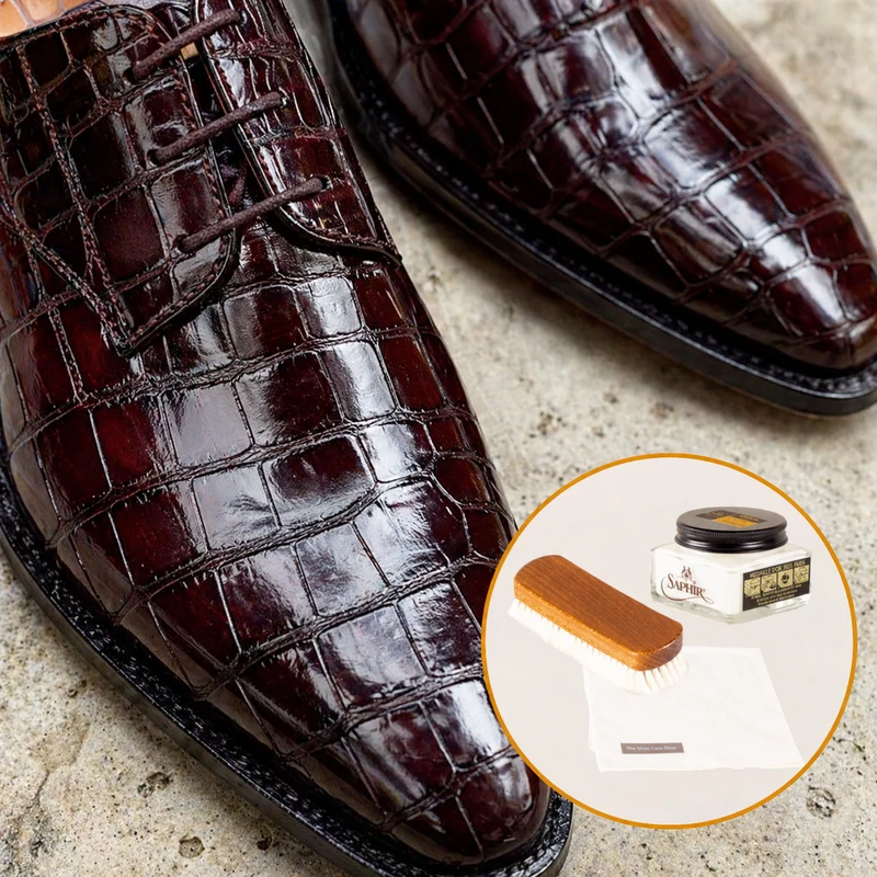 Care set for exotic leather