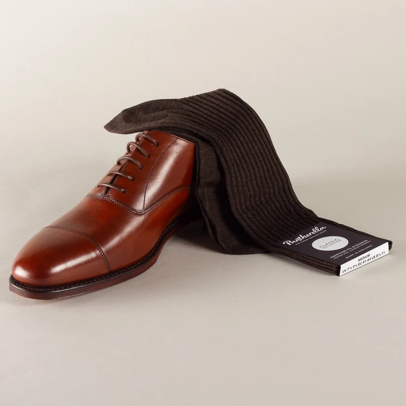 Laburnum socks long rib - dark brown