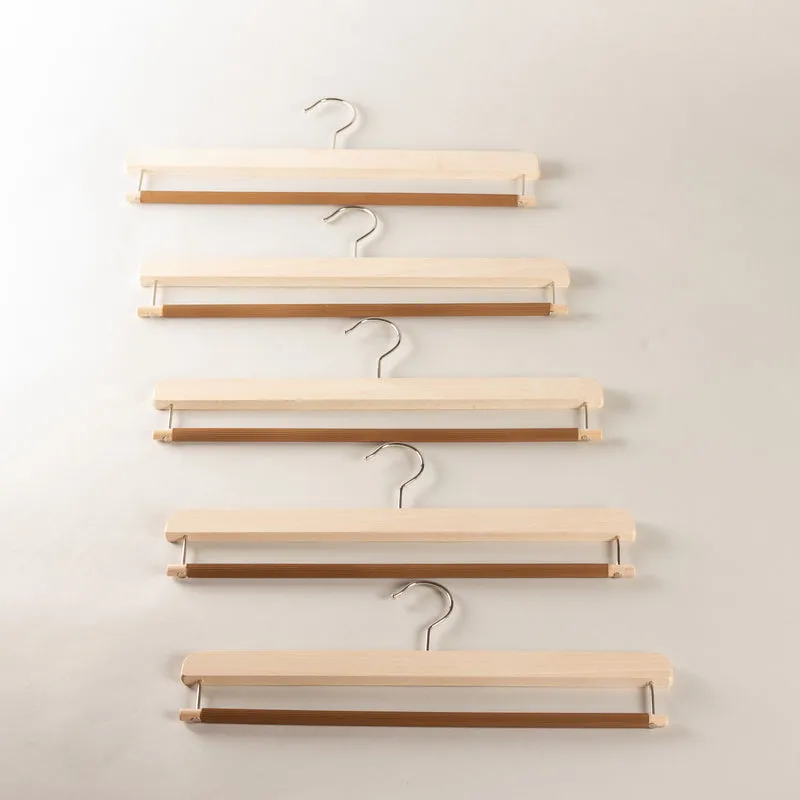 Trouser bar hanger set of 5 - unvarnished