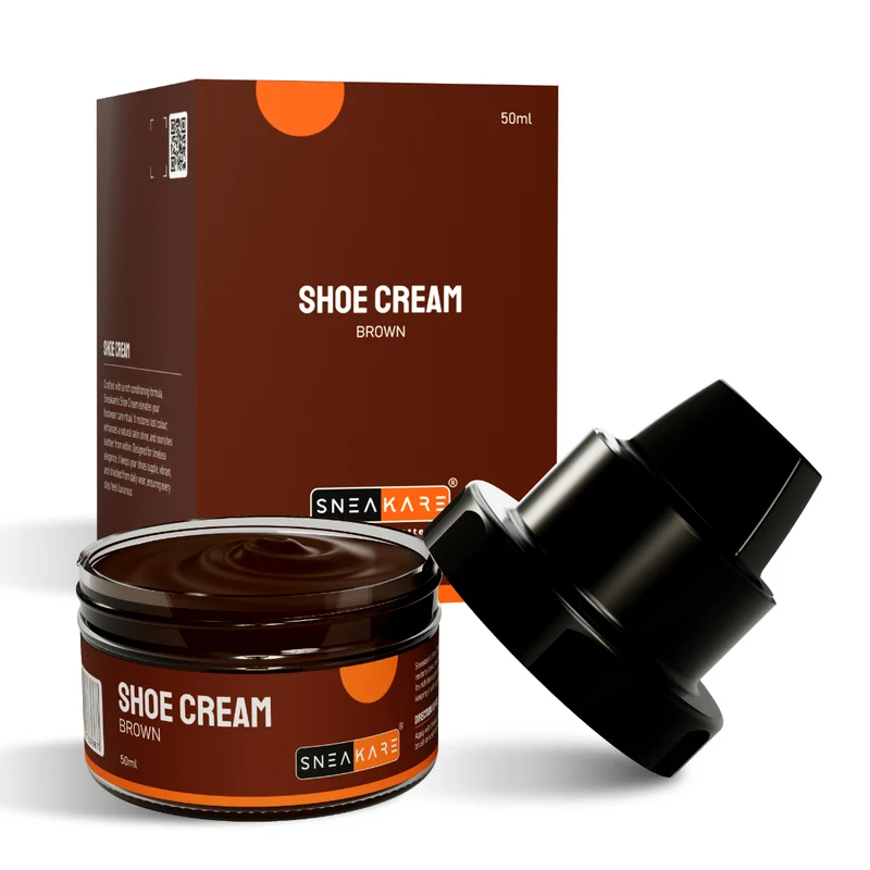 Sneakare Shoe Cream with Built-In Applicator (Brown 50ml)