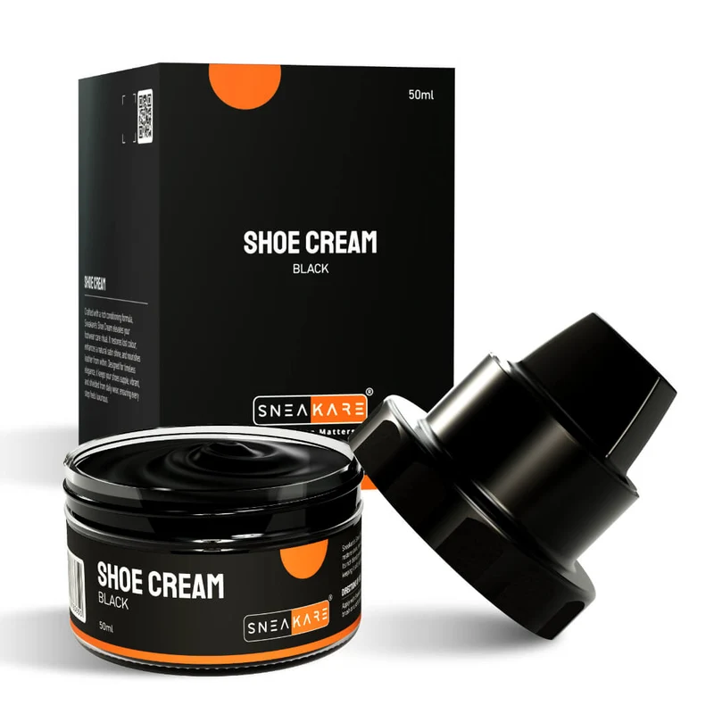 Sneakare Shoe Cream with Built-In Applicator (Black 50ml)