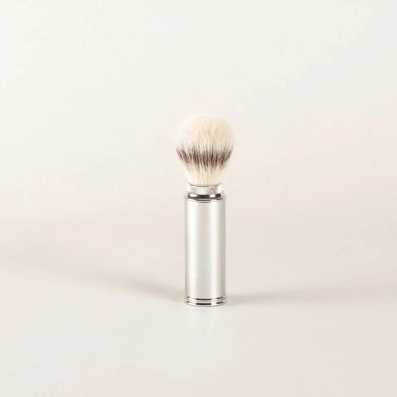 Silvertip fibre travel shaving brush - chrome