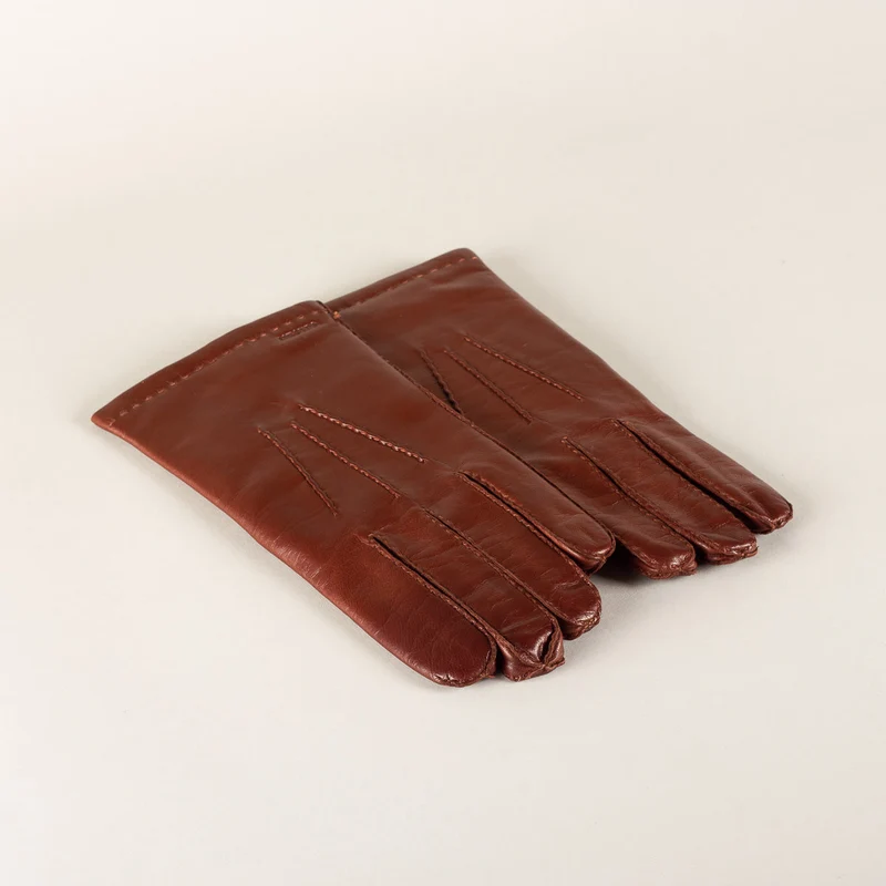 Edward leather gloves - chestnut