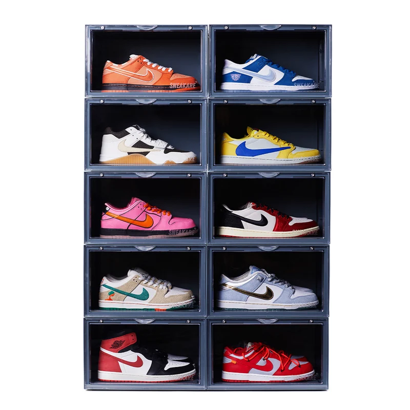 Sneakare Stack'Em Sneaker Crates | Nardo Grey (Side Drop)