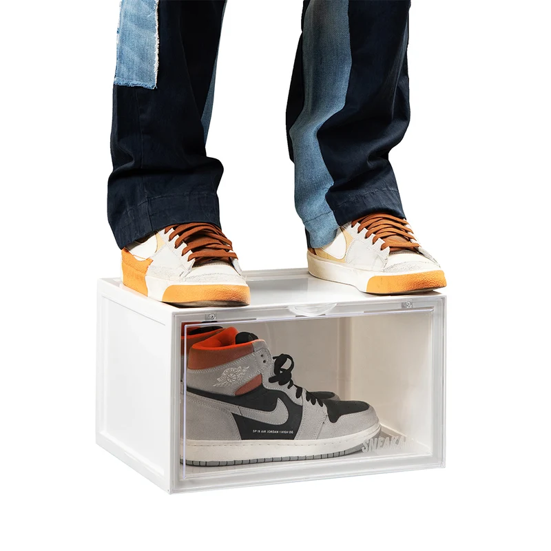 Sneakare Stack'Em Sneaker Crates | White (Side Drop)