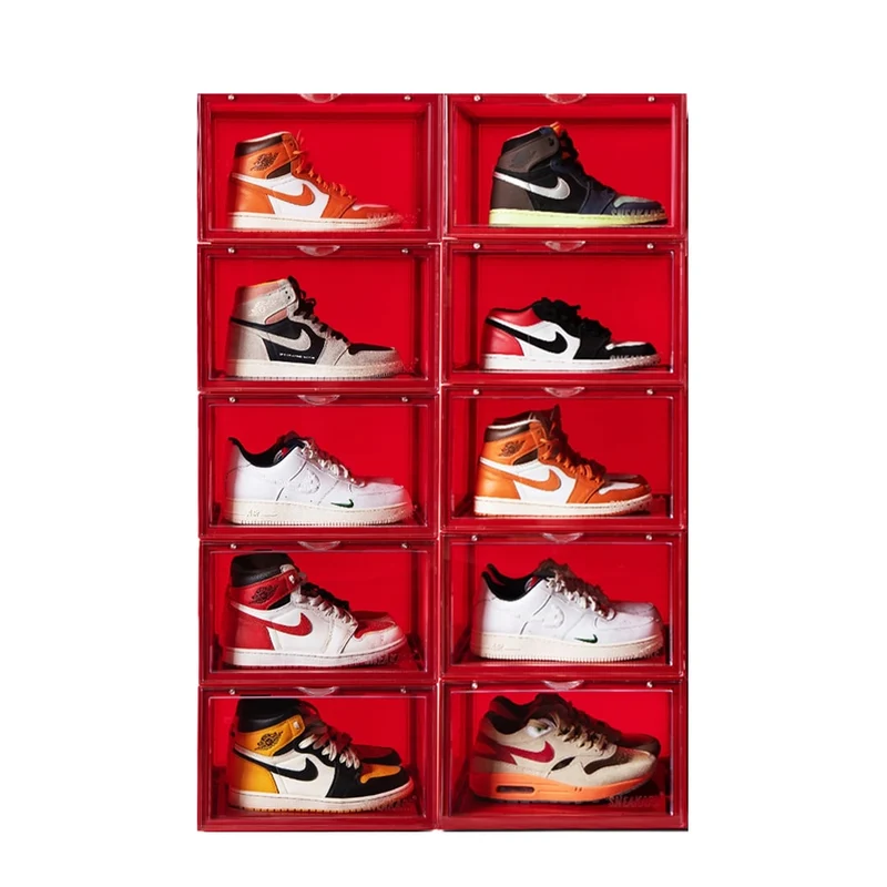Sneakare Stack'Em Sneaker Crates | Red (Side Drop)