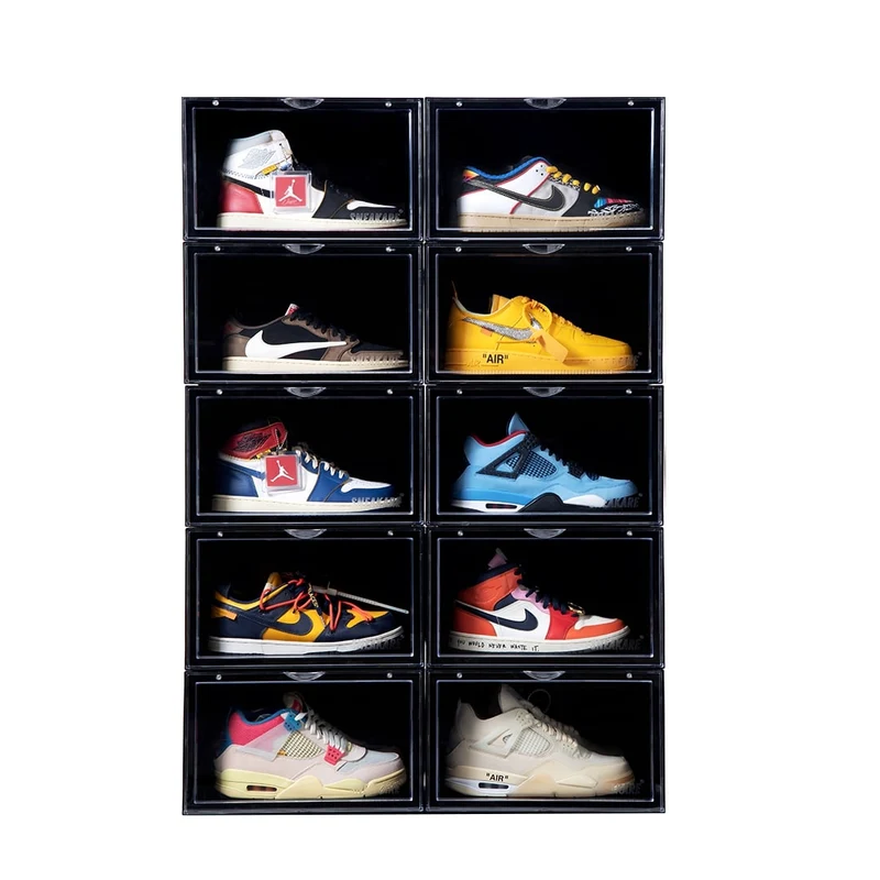 Sneakare Stack'Em Sneaker Crates | Black (Side Drop)