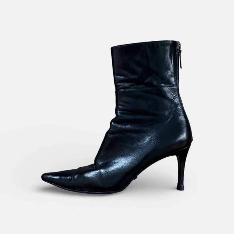 Gucci Stivaletto Leather Ankle Boots | Vintage 2002 | Black EU 36 (UK 3)