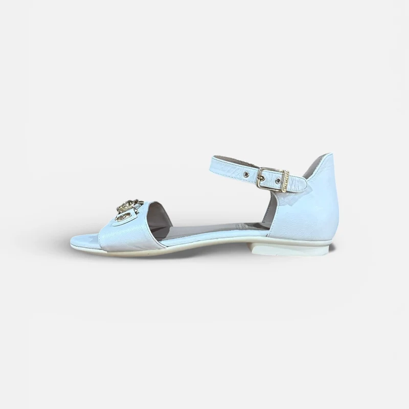 Kids Versace Strap Sandal Pumps | White | EU 33 (UK 1)