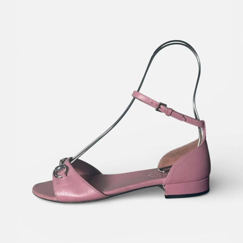 Kids Gucci Horse Bit Leather Sandals | Pink | EU 33 (UK 1)