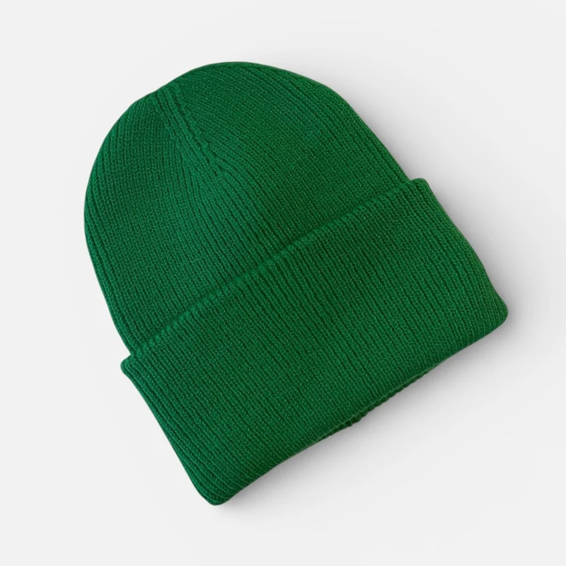 PREMIUM BLANKS - Deep Cuff Beanie Hat - Green