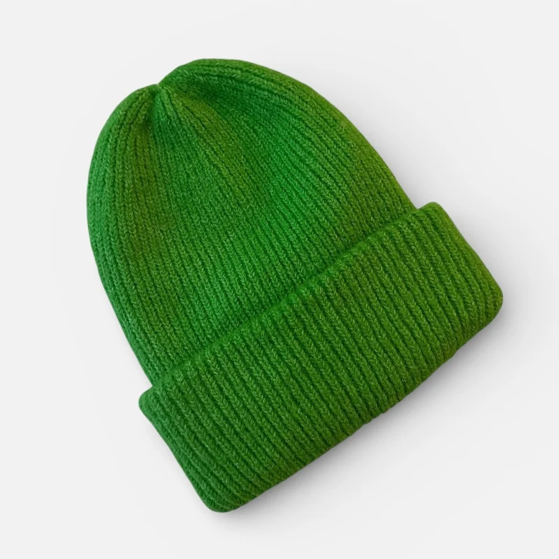 PREMIUM BLANKS - Deep Cuff Soft Yarn Hat - Green