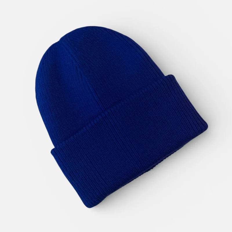 PREMIUM BLANKS - Deep Cuff Beanie Hat - Blue