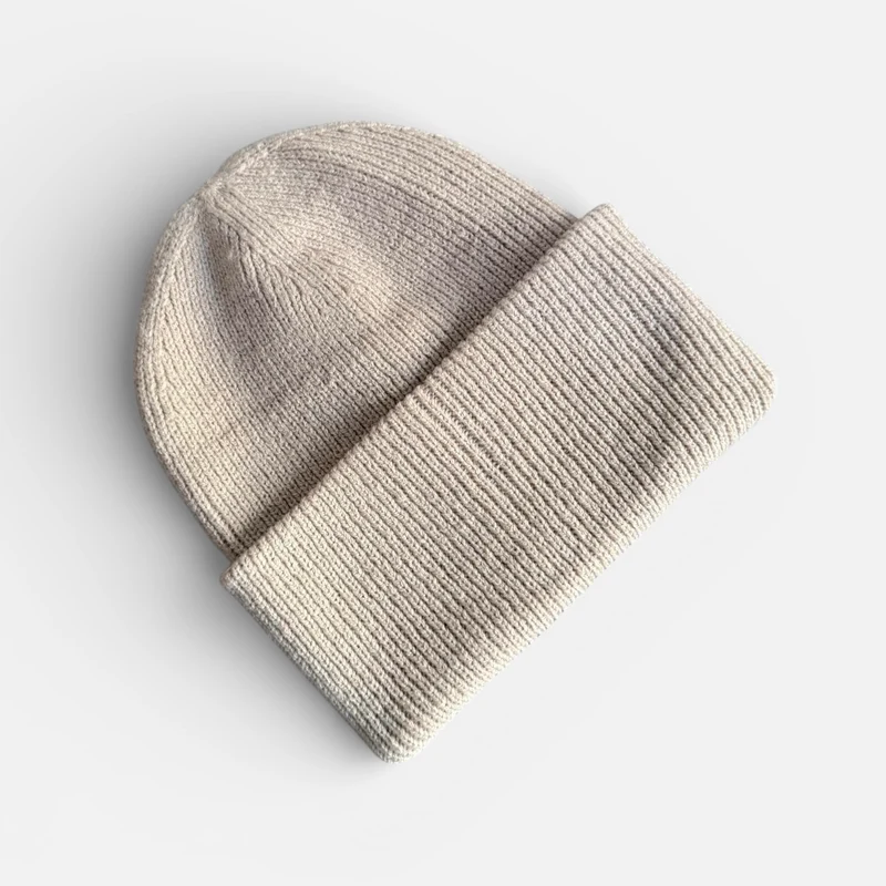 PREMIUM BLANKS - Deep Cuff Beanie Hat - Natural
