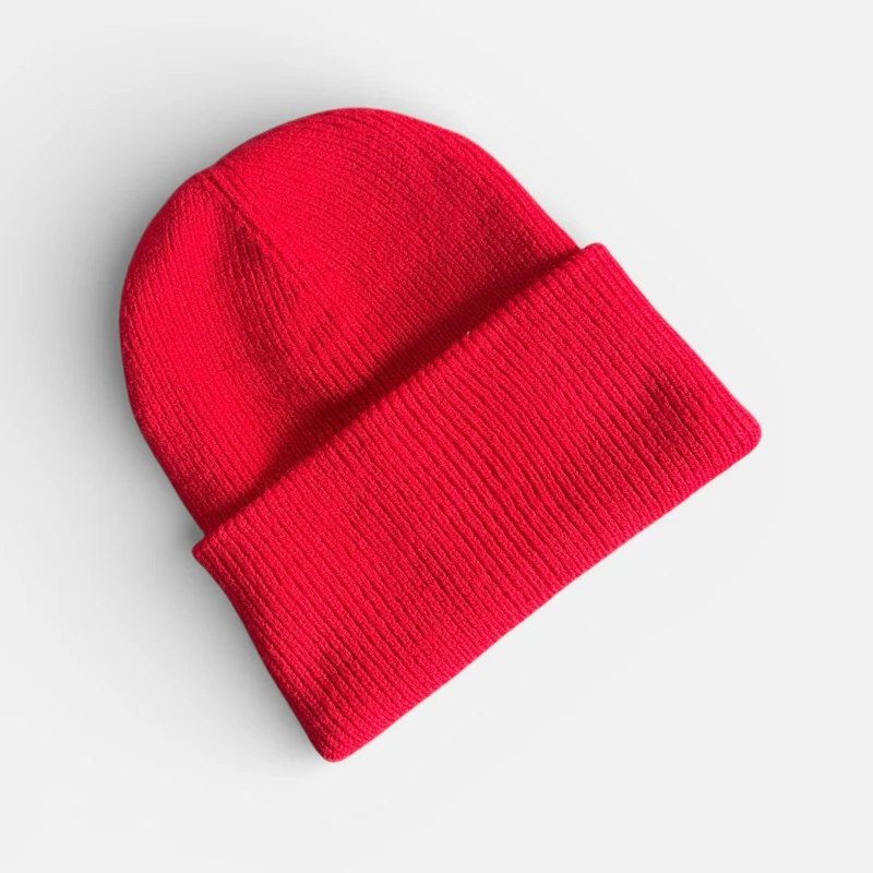 PREMIUM BLANKS - Deep Cuff Beanie Hat - Red