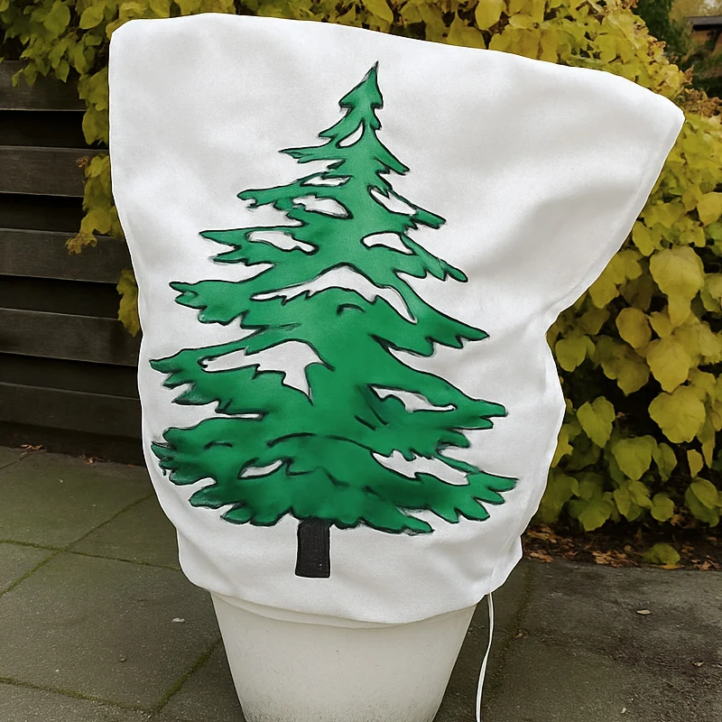 Winterhoes 0,8x1 meter, met opdruk Dennenboom