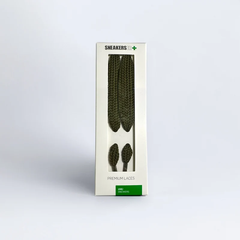 EXTRA WIDE FAT SNEAKER LACES 120CM - MOSS GREEN
