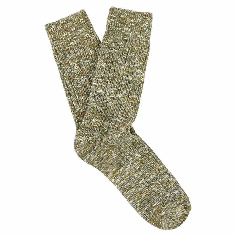Escuyer Melange Blend Socks 39-45 - Dark Khaki