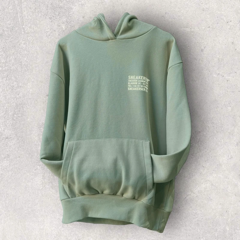 Sneakerser Laundry Print 440gsm Heavyweight Oversized Hoodie - Green