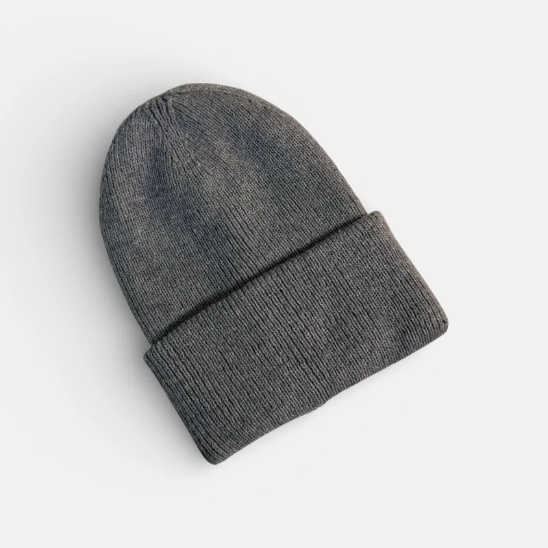 PREMIUM BLANKS - Deep Cuff Beanie Hat - Grey